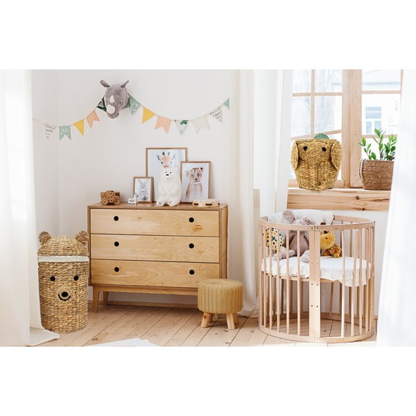 Detský kôš na hračky z vodného hyacintu v prírodnej farbe ø 30x35 cm Elephant – Compactor-image-2