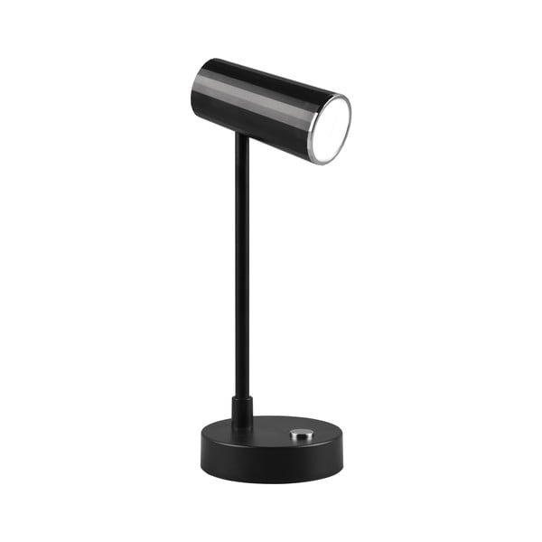 Lesklá čierna LED stolová lampa so stmievačom (výška  28 cm) Lenny – Trio