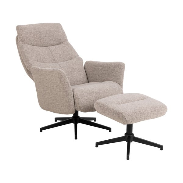 Béžové relaxačné kreslo z textílie buklé London – Actona-image-3