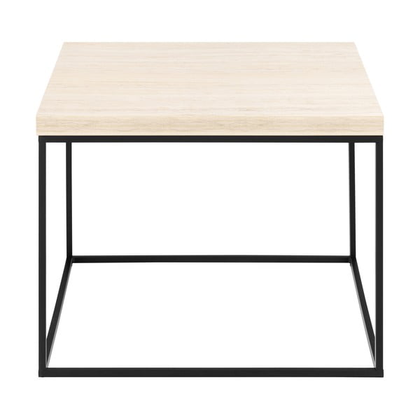 Béžový konferenčný stolík s doskou v dekore mramoru 60x60 cm Barossa – Actona-image-2