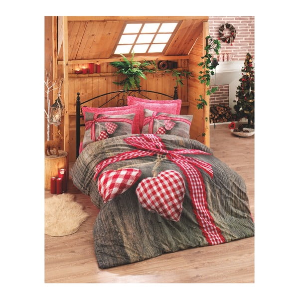 Set bavlnenej posteľnej obliečky Hearts, 200 × 220 cm