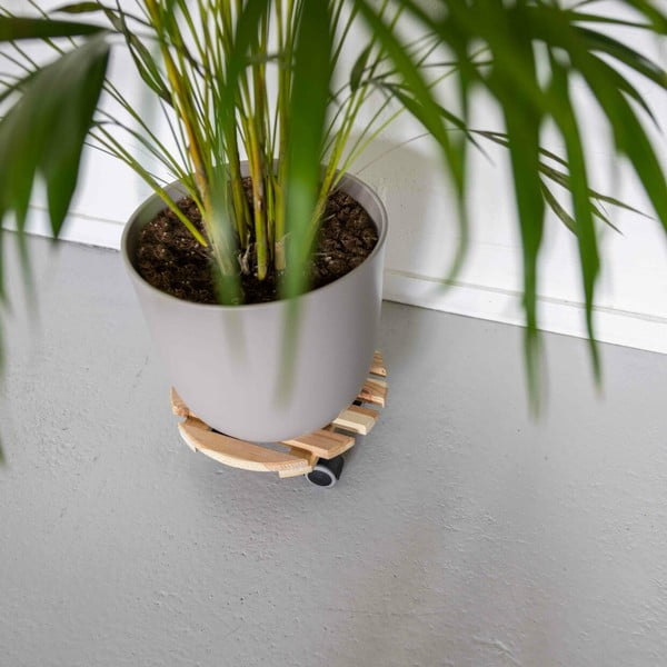Drevený pojazdný podstavec pod kvetináč ø 29 cm (výška  8 cm) Indoor – Esschert Design-image-1