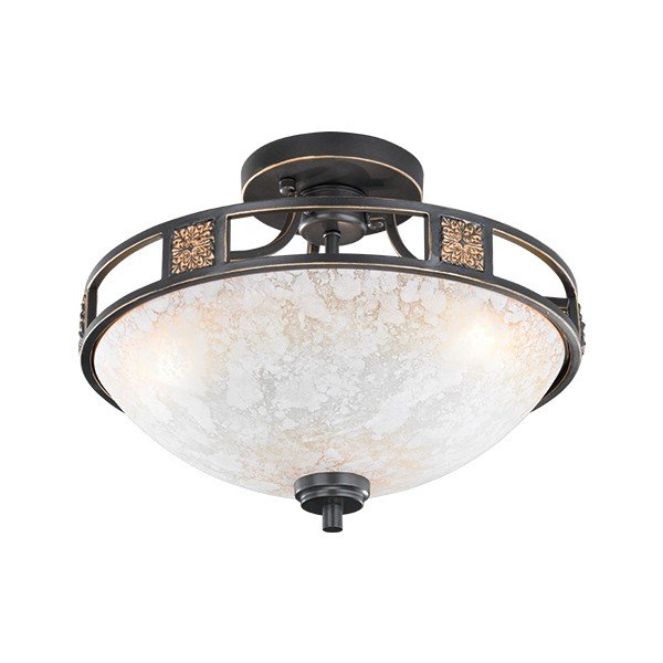 Čierne stropné svietidlo so skleneným tienidlom ø 42 cm Quinta – Trio