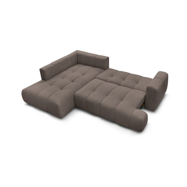 Taupe rozkladacia/s úložným priestorom rohová pohovka (ľavý roh/do L) Fuji – Bobochic Paris-image-4