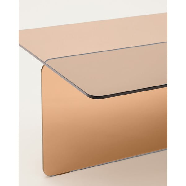 Hnedý sklenený konferenčný stolík 60x120 cm Zaren – Kave Home-image-3