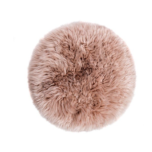 Stolička so svetlohnedým sedadlom z ovčej kožušiny Royal Dream, ⌀ 36 cm-image-1
