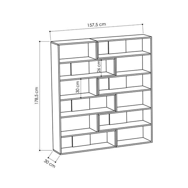 Rohová knižnica v dekore dubového dreva Molly N 4-image-2