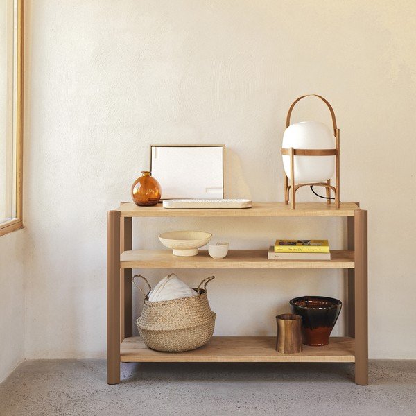 Regál v dekore duba v tehlovej farbe/v svetloprírodnej farbe 126x84x43 cm Bona – Teulat-image-1