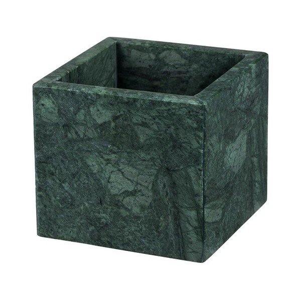 Tmavozelený mramorový kúpeľňový organizér na vatové tampony Marble – Mette Ditmer Denmark