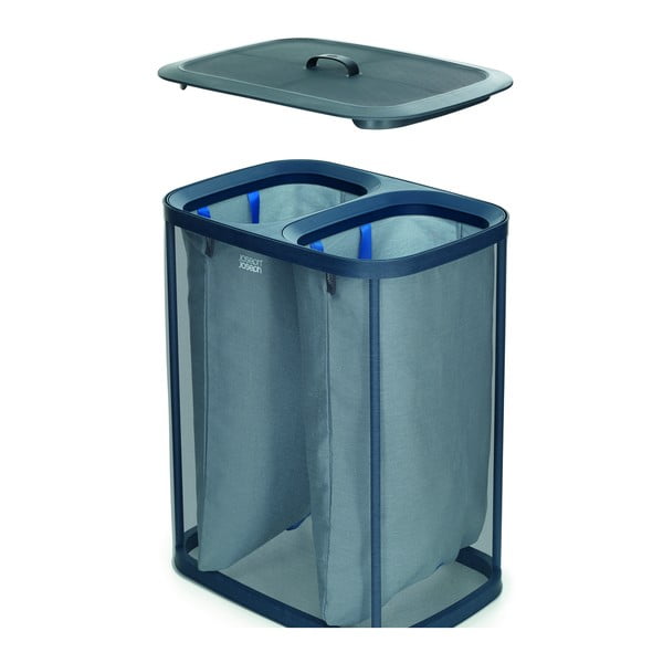 Antracitovosivý látkový/plastový kôš na bielizeň 2x45 l Tota – Joseph Joseph-image-2