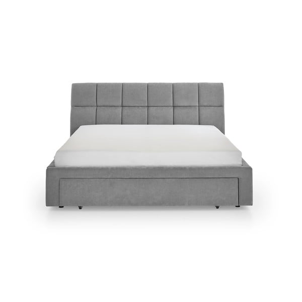 Sivá čalúnená dvojlôžková posteľ bez roštu 180x200 cm Canyon – Meise Möbel-image-4