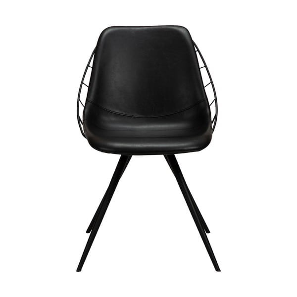 Čierna jedálenská stolička z imitácié kože DAN-FORM Denmark Sway-image-1