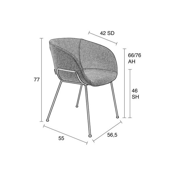 Sada 2 hnedých stoličiek Zuiver Feston-image-3