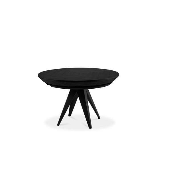 Čierny rozkladací stôl z dubového dreva Windsor & Co Sofas Magnus, ø 120 cm
