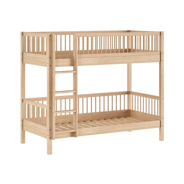 Poschodová detská posteľ z bukového dreva s roštom 90x200 cm v prírodnej farbe Forrest – Vipack-image-2