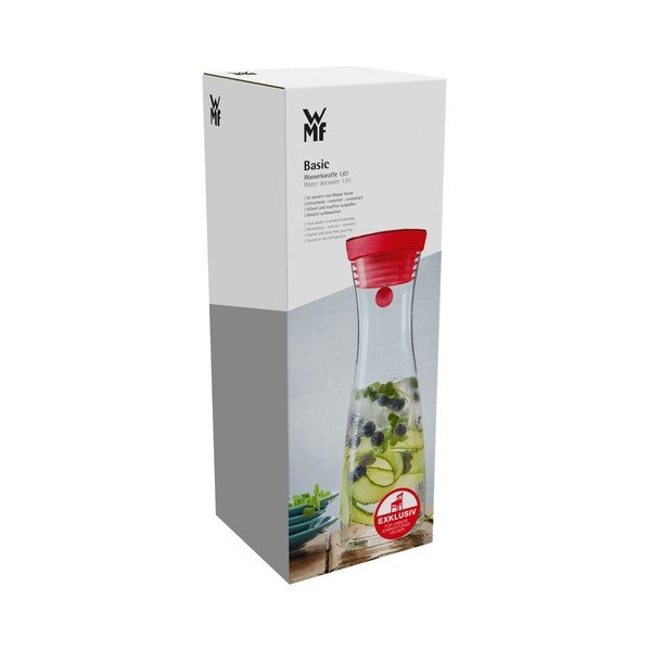 Sklenená dóza na vodu s červeným vekom WMF, 1 l-image-3