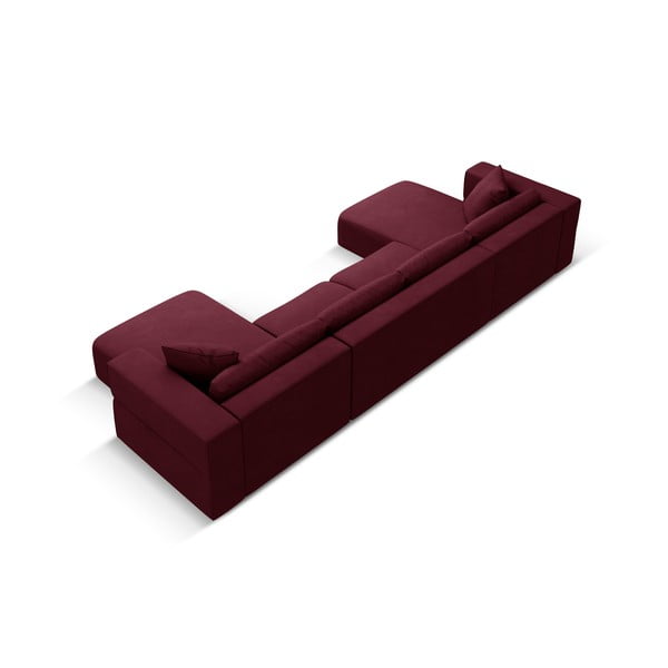 Vínovočervená rohová pohovka do "U" Esther - Milo Casa-image-3