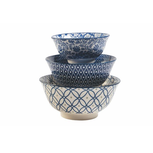 Bielo-modré porcelánové misy v súprave 3 ks Confusion – Villa d'Este