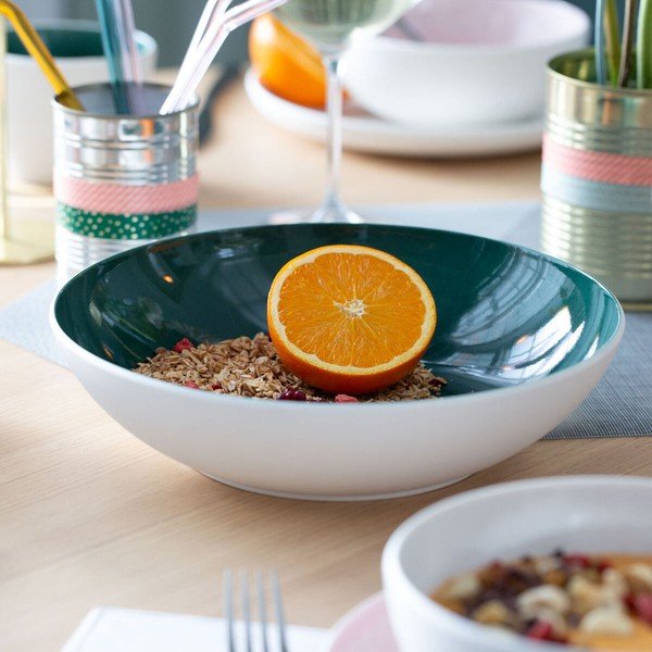 Bielo-zelená porcelánová servírovacia miska Villeroy & Boch Uni, ⌀ 26 cm-image-4