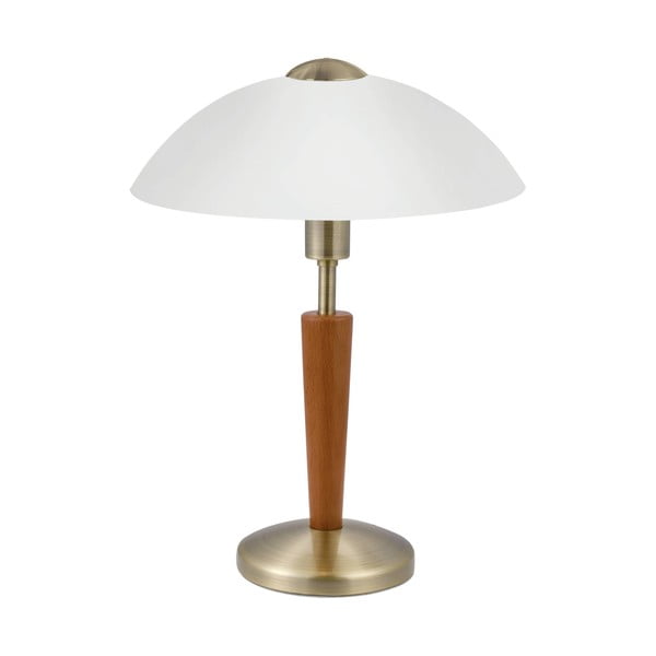 Sivo-hnedá stmievateľná stolová lampa so skleneným tienidlom (výška 35 cm) SOLO 1 – EGLO