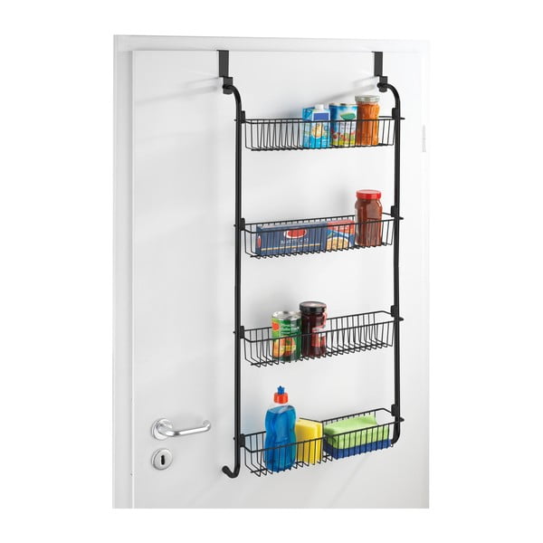 Čierny závesný kuchynský organizér na dvere Wenko-image-1