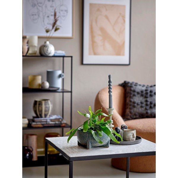 Biela kameninová váza Bloomingville Norma, výška 13,5 cm-image-1