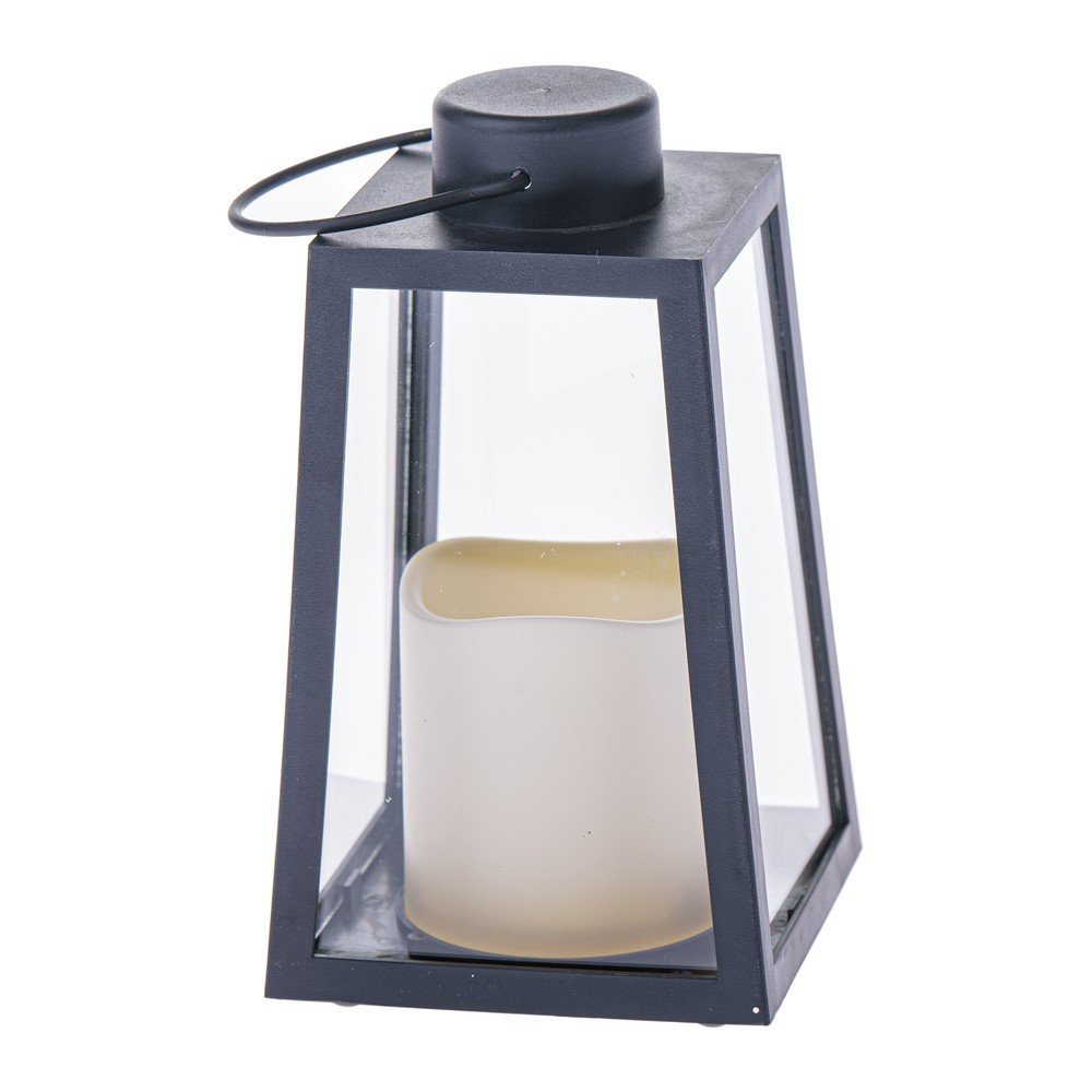 Čierny LED lampáš na baterky (výška 18 cm) – Dakls