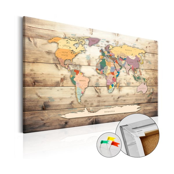 Nástenka s mapou sveta Artgeist The World at Your Fingertips 90 × 60 cm
