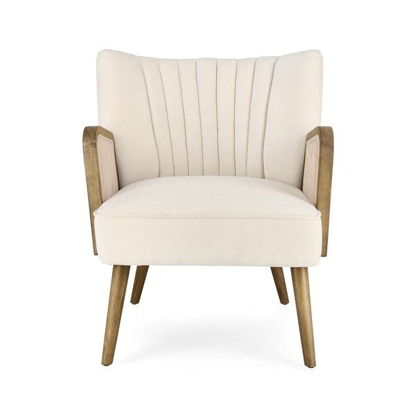 Béžové zamatové kreslo Virna – Bizzotto-image-2