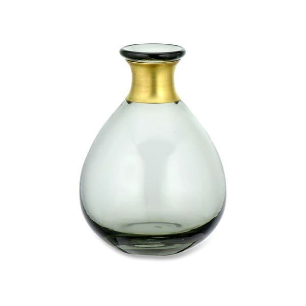 Sivá sklenená váza Nkuku Miza, výška 16,5 cm