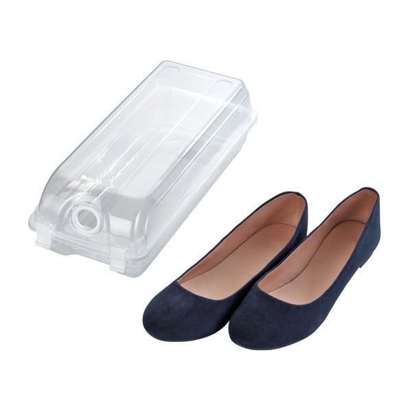 Transparentný úložný box na topánky Wenko Smart, šírka 14 cm