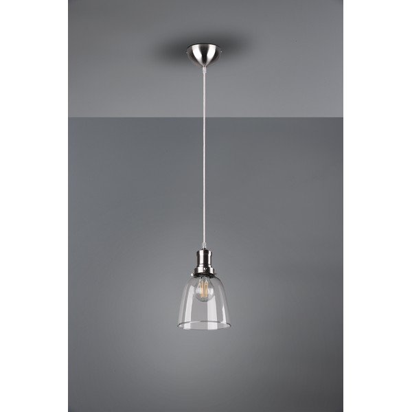 Závesné svietidlo v striebornej farbe so skleneným tienidlom ø 14 cm Vita – Reality-image-2