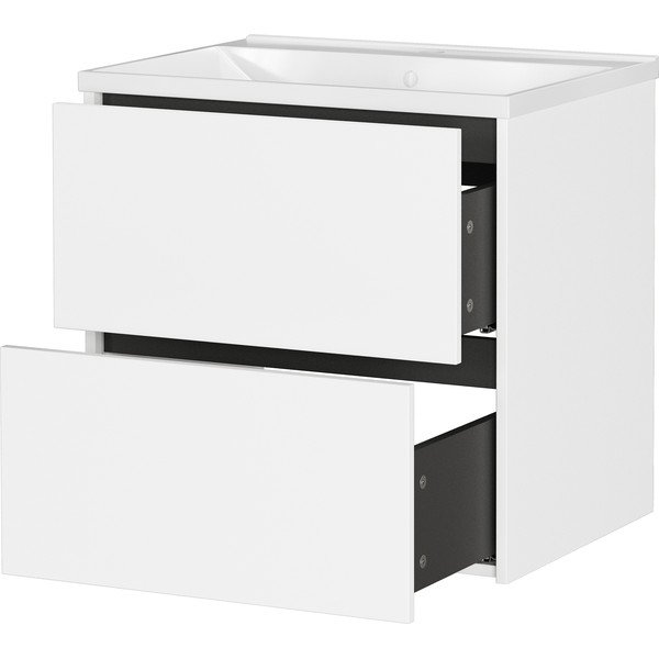 Biela matná závesná skrinka pod umývadlo 61x61 cm Bodera – Germania-image-3