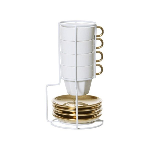 Sada 4 hrnčekov so stojančekom Espresso Tower-image-1