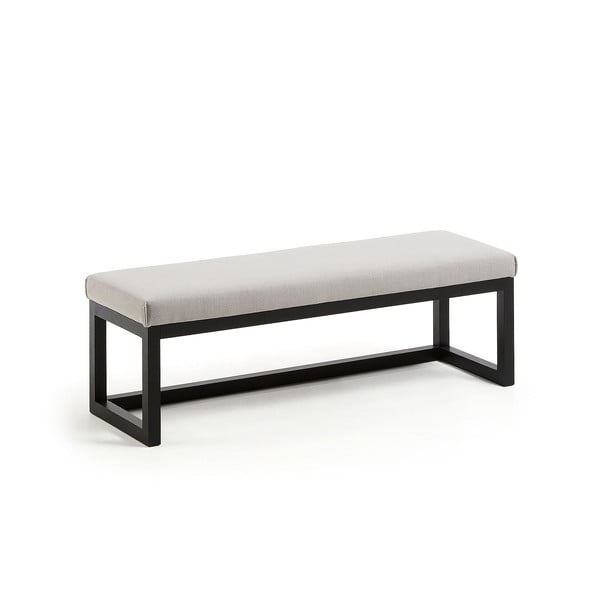 Čierna/sivobéžová lavica Loya – Kave Home-image-2