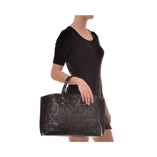 Čierna kožená kabelka Mangotti Bags Lulia-image-4