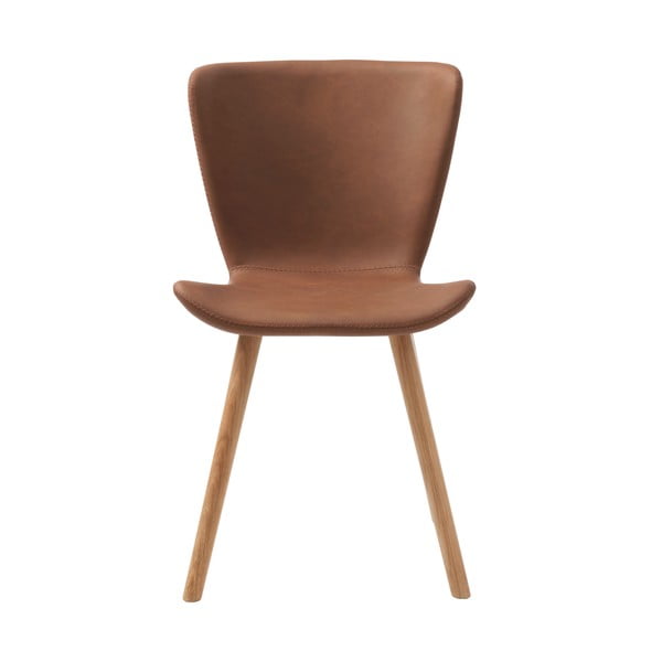 Koňakovohnedá jedálenská stolička z imitácie kože Teslin – Unique Furniture-image-3