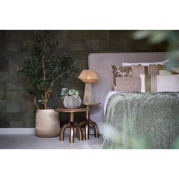 Svetlozelená stolová lampa s tienidlom z juty (výška 47 cm) Fugia – Light & Living-image-1