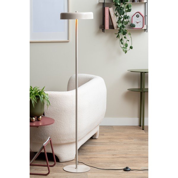 Béžová stojacia lampa s kovovým tienidlom (výška  140 cm) Riqueza Palo – Leitmotiv-image-1