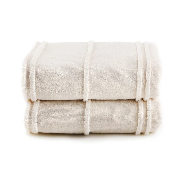 Krémové froté uteráky v súprave 2 ks 50x90 cm Arden – Foutastic-image-2