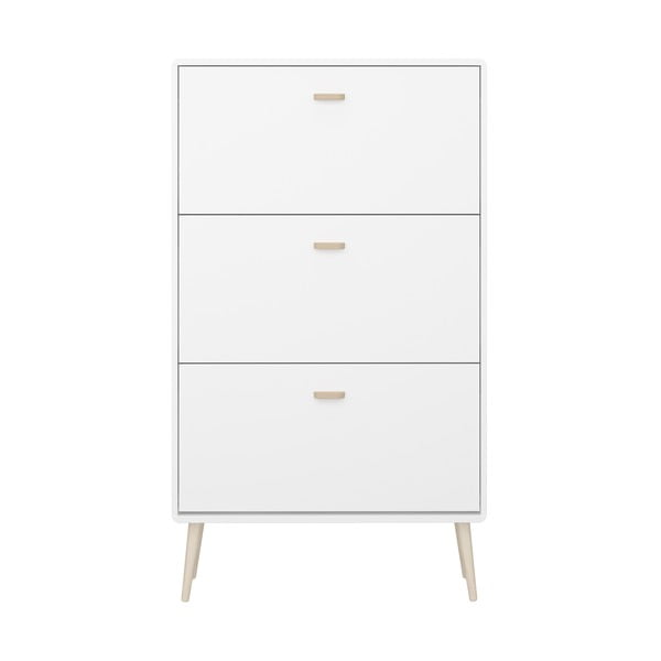 Biela výklopná skrinka na topánky Mino - Tvilum-image-2