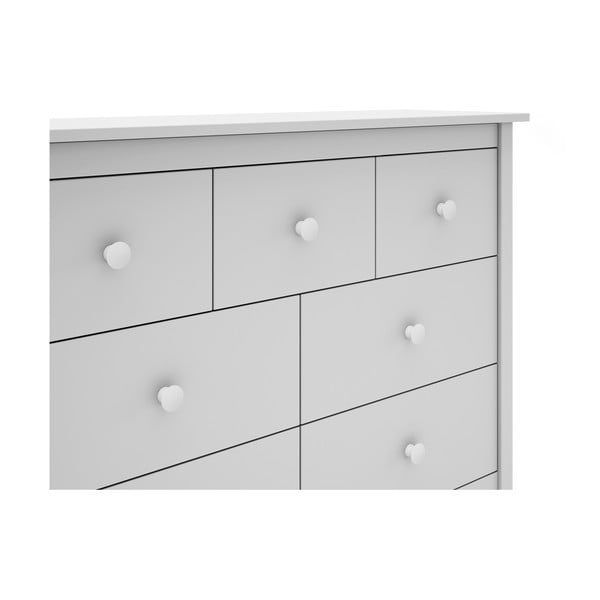 Biela nízka detská komoda z borovicového dreva 110x80 cm Max – Marckeric-image-1