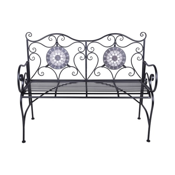 Čierna kovová záhradná lavica Jalua – Garden Pleasure
