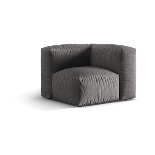 Sivý zamatový modul pohovky (variabilný) Martina – Micadoni -image-1