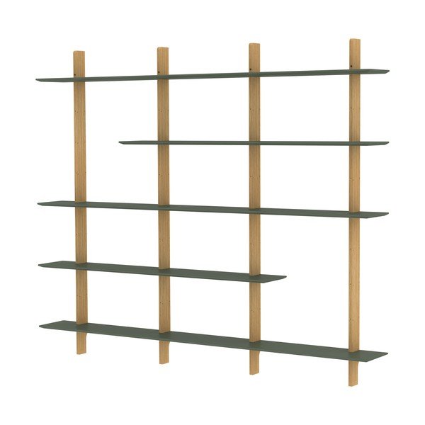 Zelený modulárny policový systém v dekore duba 224x190 cm Bridge - Tenzo-image-3