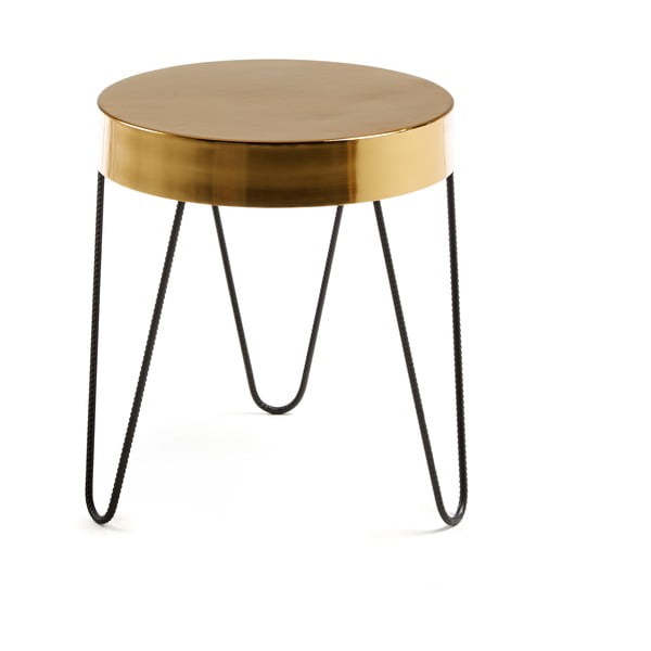 Odkladací stolík v zlatej farbe Kave Home Juvenil, výška 45 cm