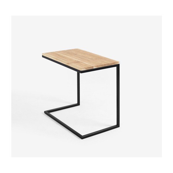 Stôl s čiernou podnožou s doskou z masívneho dubu CustomForm Lupe-image-4