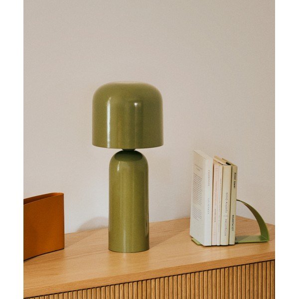 Zelená kovová stolová lampa (výška  38 cm) Monze – Kave Home-image-1