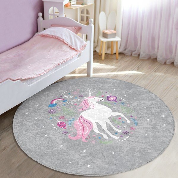 Sivý detský koberec ø 120 cm Comfort – Mila Home-image-2