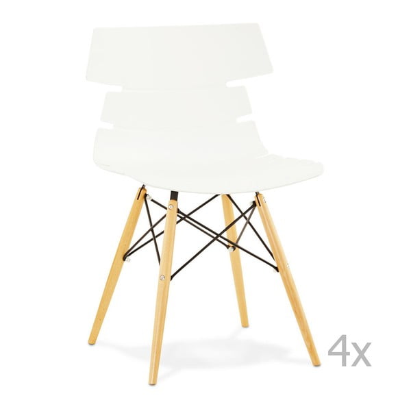 Sada 4 bielych jedálenských stoličiek Kokoon Design Strata